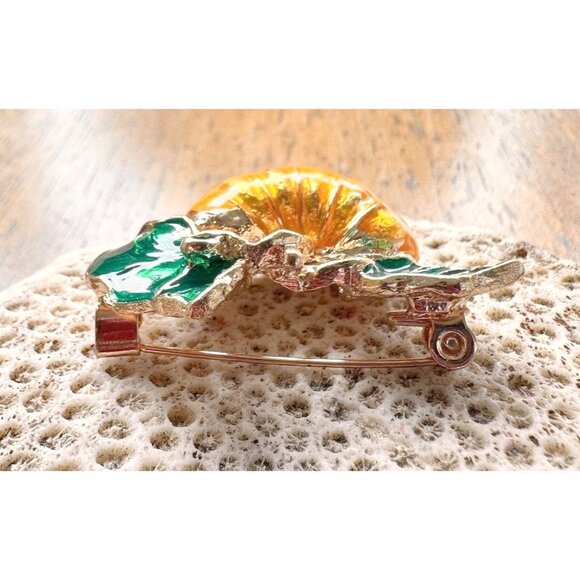 Pumpkin Brooch Pin New Fall Leaves Thanksgiving Bountiful Harvest Festiv… - Picture 6 of 10